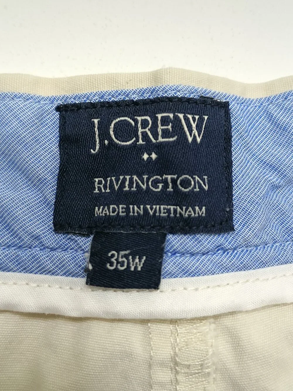 J.Crew Rivington Chino Shorts Mens 35 Khaki Flat Front Preppy Classic Cotton